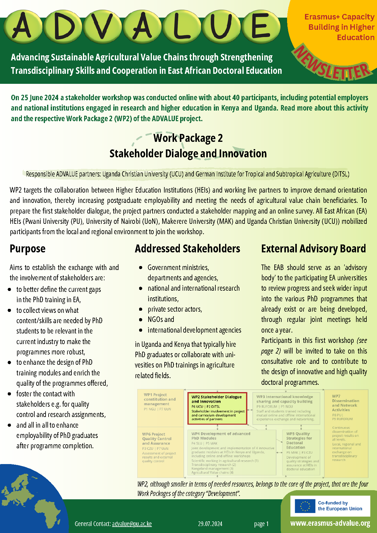 ADVALUE Newsletter 2 – About work package 2