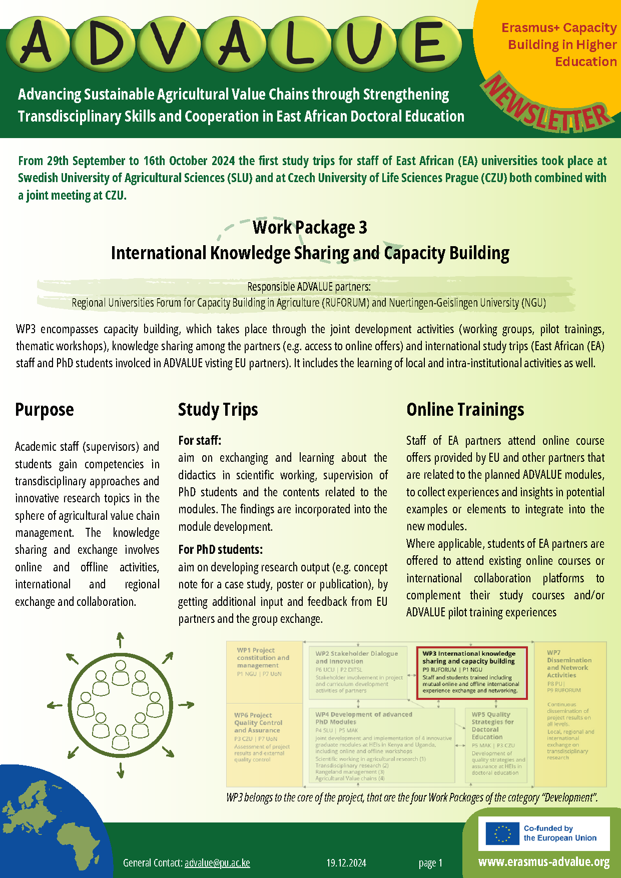 ADVALUE Newsletter 3 International Knowledge Sharing and Capacity Building