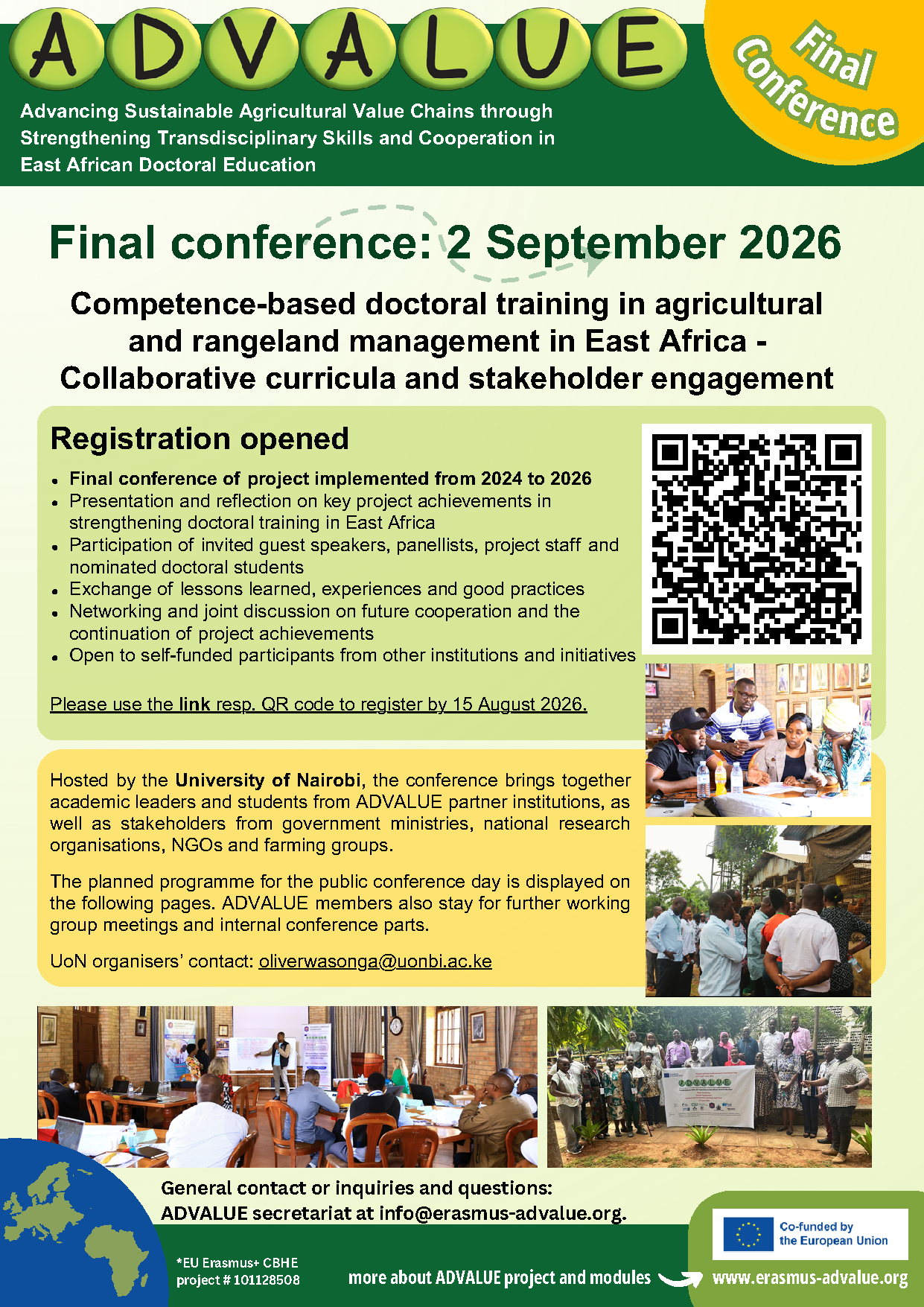 ADVALUE Final Conference - Competence-based doctoral training in Nairobi Kenya East Africa