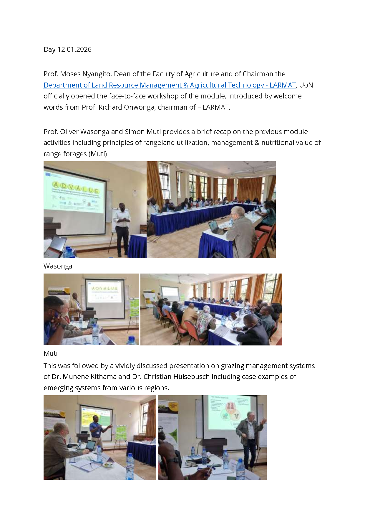 ADVALUE Module 3 Seminar - University of Nairobi